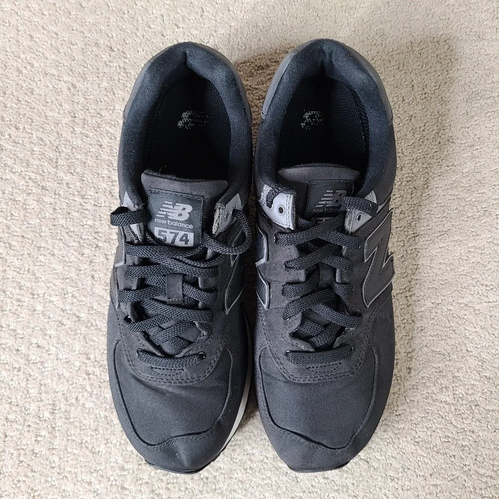 New Balance 574 Premium Classics Mens 11.5 D Black Silver Running Shoes ML574JJ2